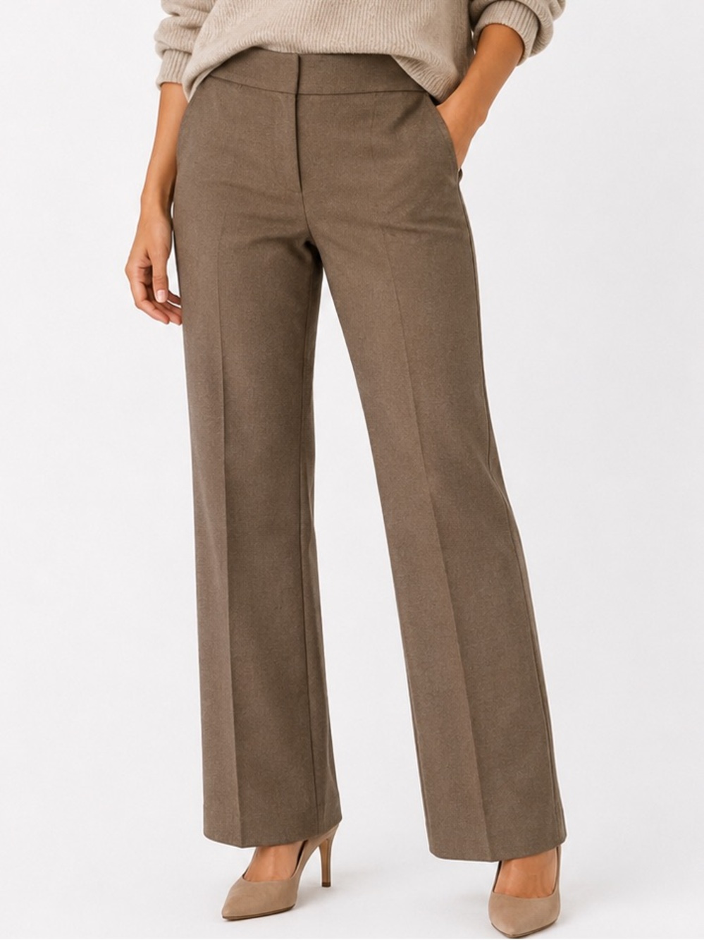 Ann Taylor Olive Brown Boot-Cut Pants